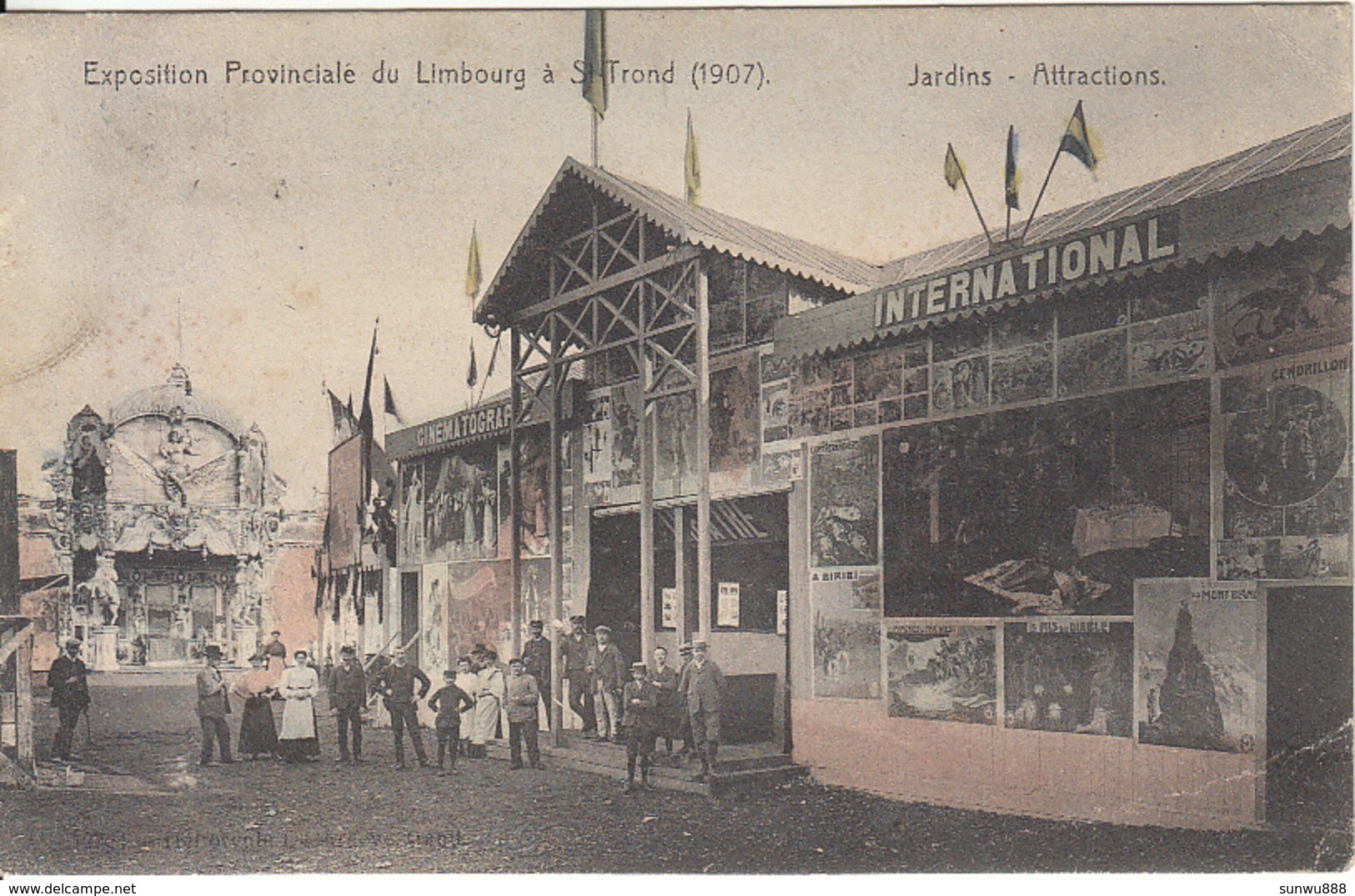 Exposition Provinciale Du Limbourg à St Trond (1907 - Jardins Attractions (top Animatie, Gekleurd, Star...bladeren Af) - Sint-Truiden