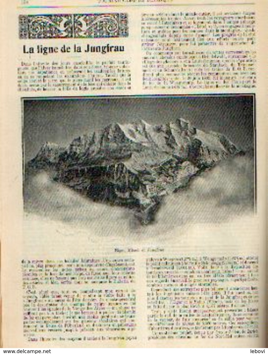 « La Ligne De La JUNGFRAU » Article Extrait Du « Bulletin Du Touring Club De Belgique » - 01/04/1911 - Chemin De Fer