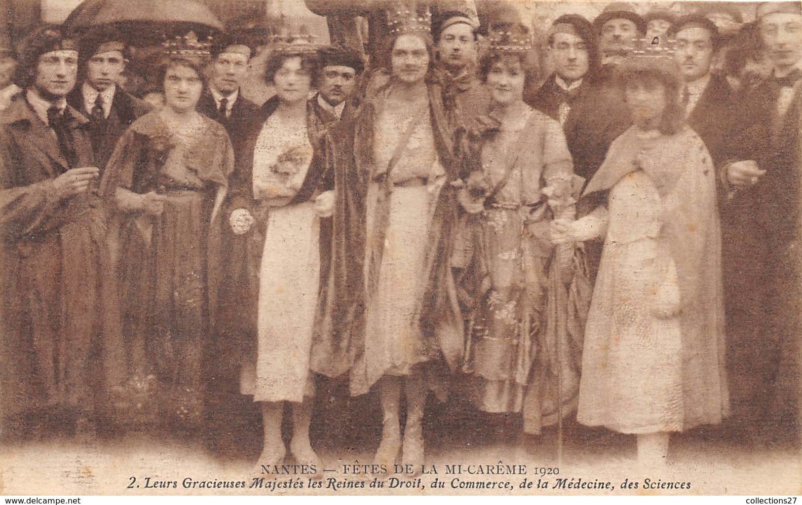 44-NANTES-FÊTES DE LA MI-CARÊME 1920- LEURS GRACIEUSES MAJESTES LES REINES DU DROIT, DU COMMERCE , DE LA MEDECINE DES SC - Nantes