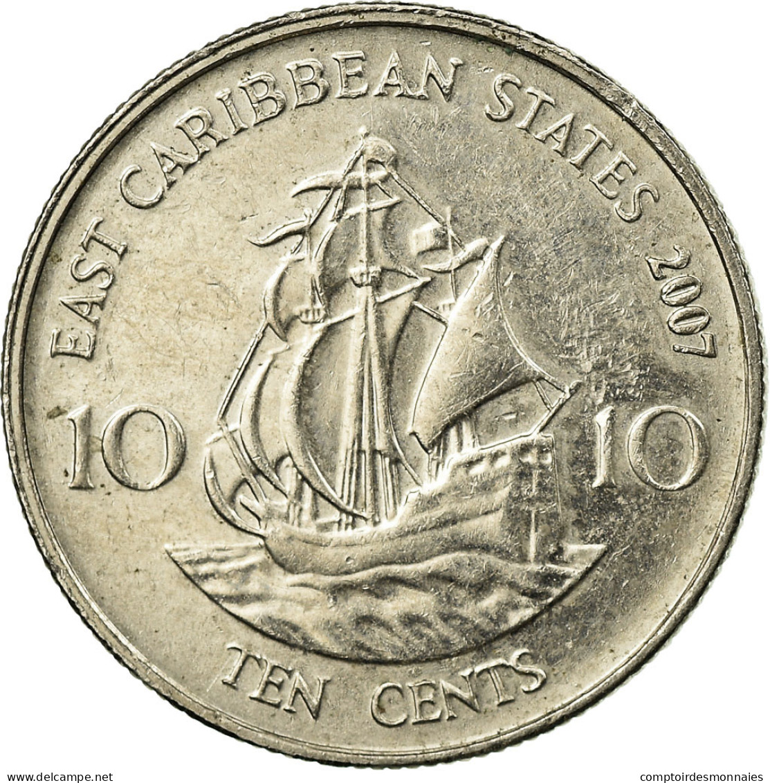 Monnaie, Etats Des Caraibes Orientales, Elizabeth II, 10 Cents, 2007, British - Caraibi Orientali (Territori)