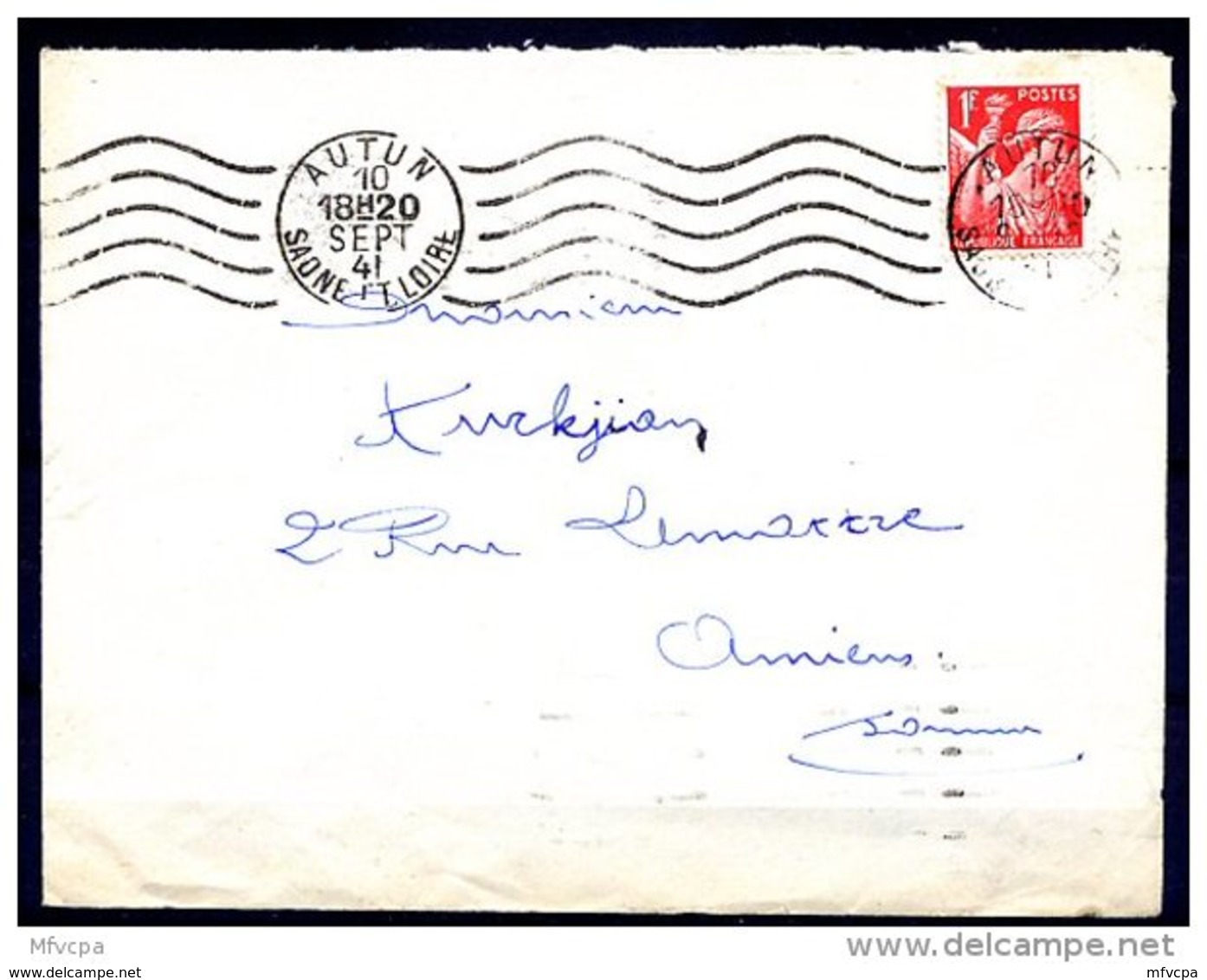 Am5125 Saône Et Loire 71 Autun R.B.V. AUT107 5 L.O. /lettre 10/09/41 - Maschinenstempel (Werbestempel)