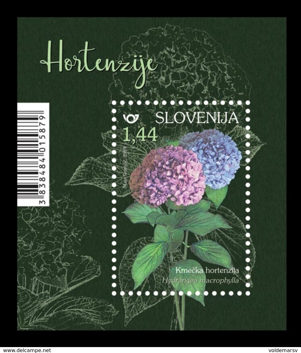 Slovenia 2019 Mih. 1364 (Bl.115) Flora. Flowers. Hydrangeas MNH ** - Slovenia