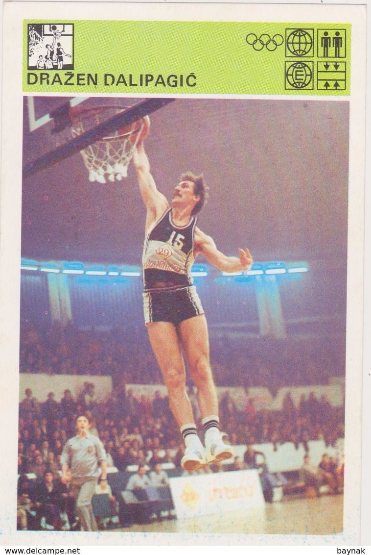 TH2082  ~~  DRAGAN KICANOVIC, , YUGOSLAVIA, SERBIA  --   SVIJET SPORTA CARD - Basketball