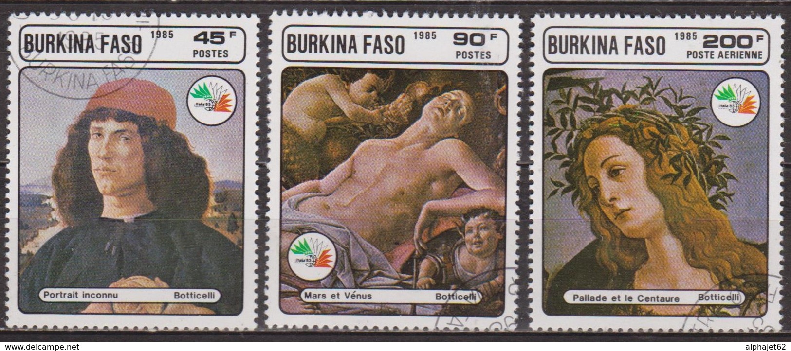 Art, Peinture Italienne - BURKINA FASO - Sandro Botticelli - N° 686-687 + PA 315 - 1985 - Burkina Faso (1984-...)