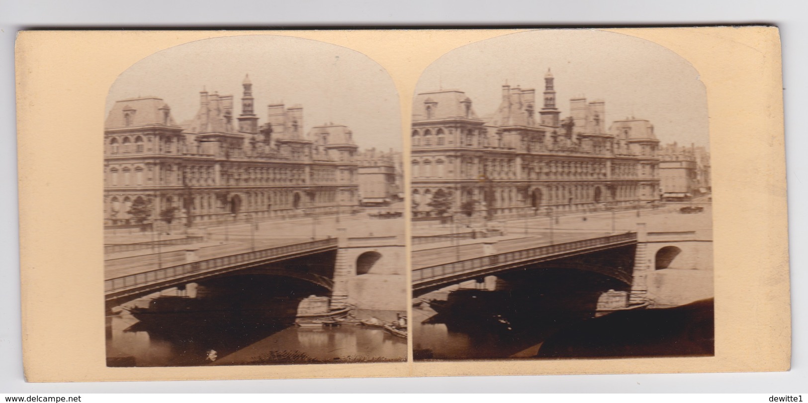 Stereoscopische Kaart.  :PARIS.  Hôtel De Ville - Cartes Stéréoscopiques