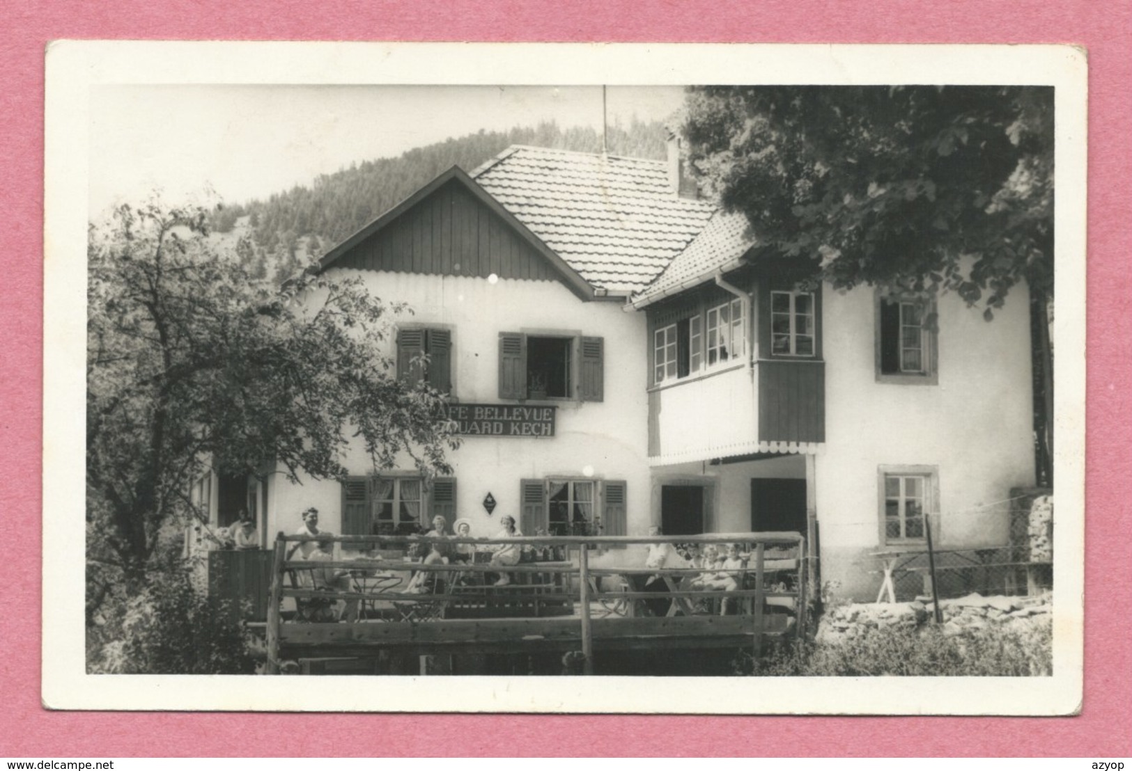 68 - LINTHAL - REMSPACH - Carte Photo - Café Bellevue - Terrasse - Autres & Non Classés