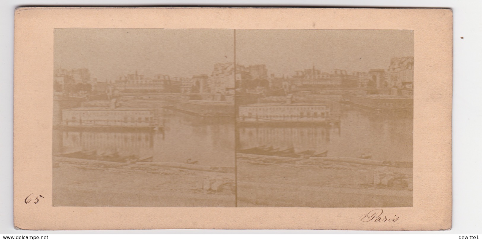 Stereoscopische Kaart.  :PARIS.  Vue Prise Du Quai Napoleon - Cartes Stéréoscopiques