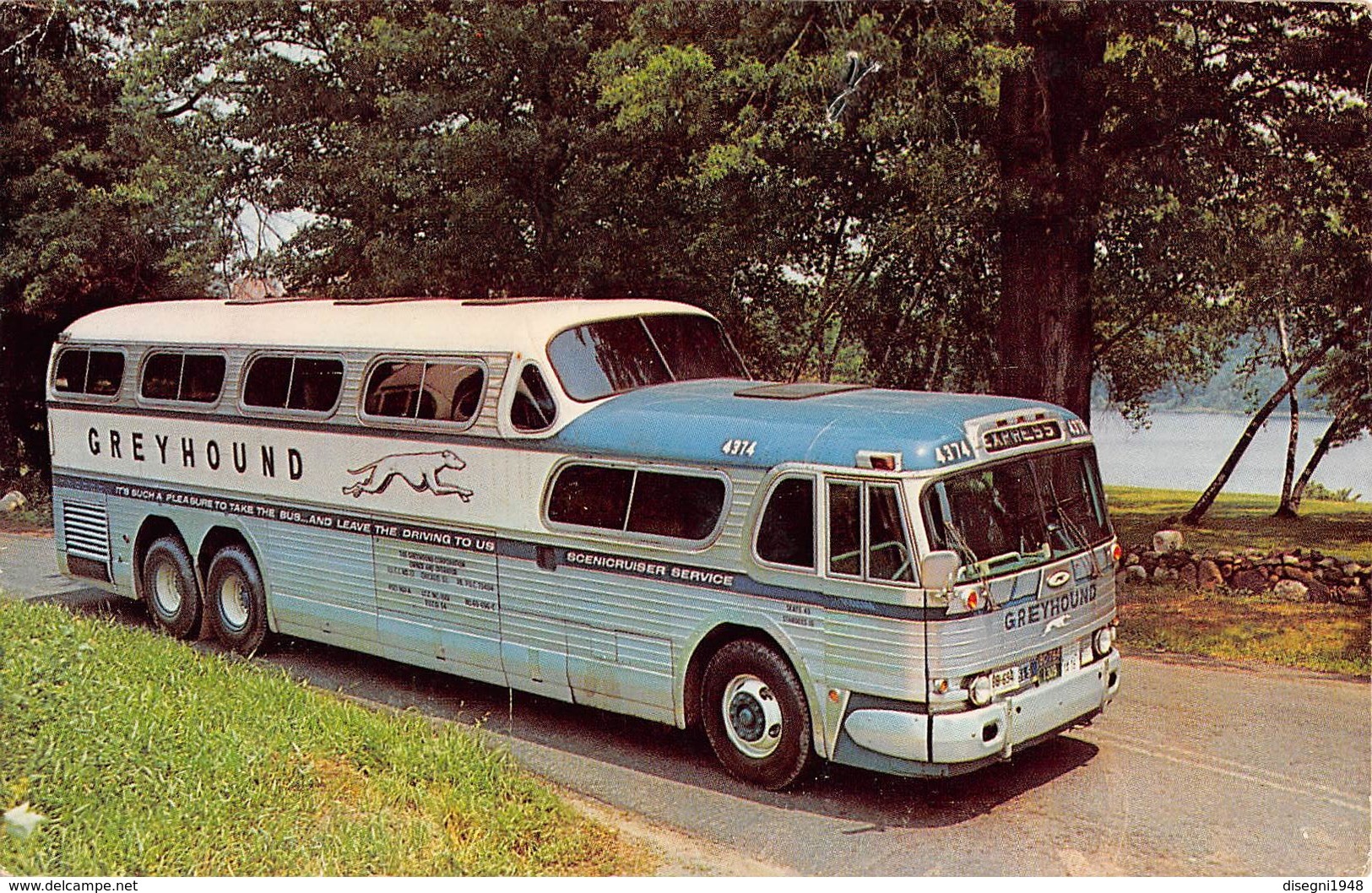 07790 "" THROUGH VACATION WONDERLAND BY GREYHOUND SCENICRUISER" AUTOBUS  CART. ORIG. SPED. 1965 - Bus & Autocars