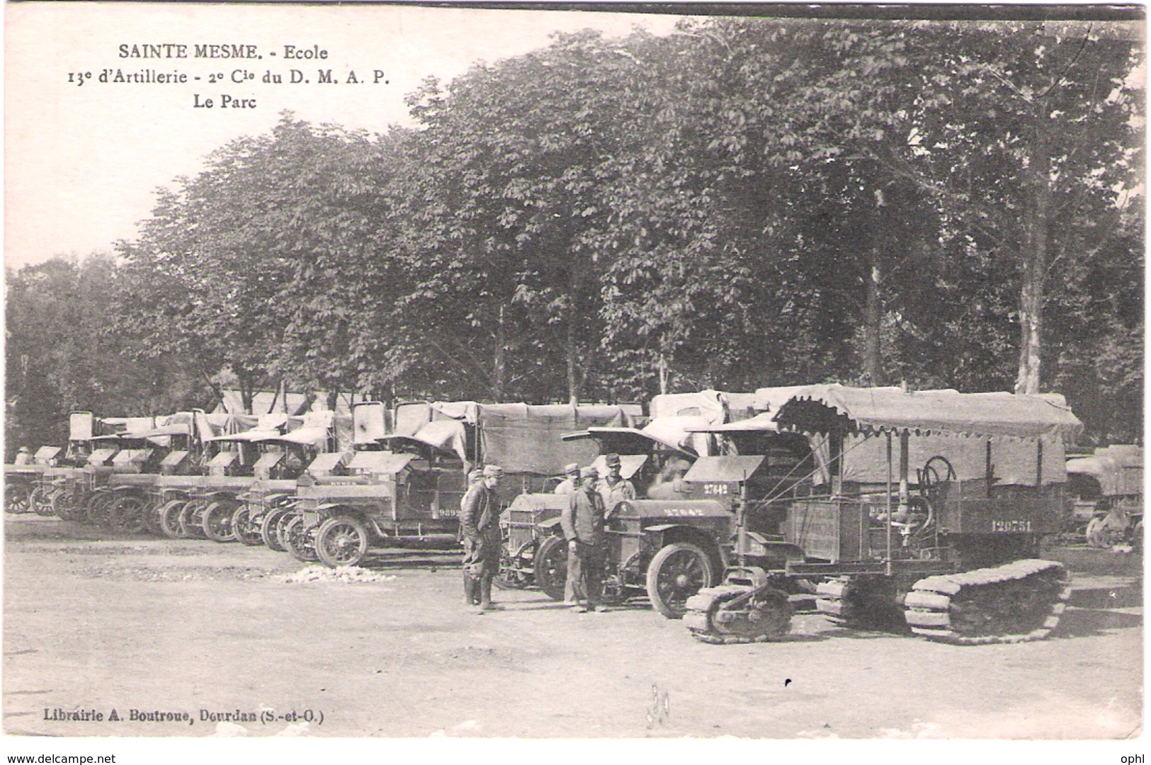 CPA - Ste Mesme (78) Ecole Poids Lourds 13e D'artillerie - 1914-18
