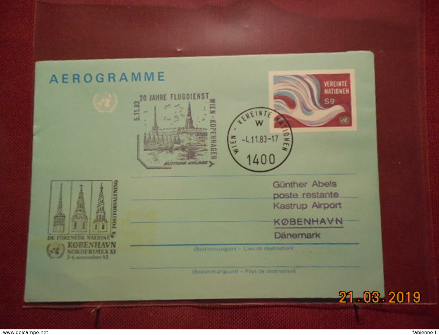 Entier Postal Des Nations Unies( Vienne) De 1983 - Briefe U. Dokumente