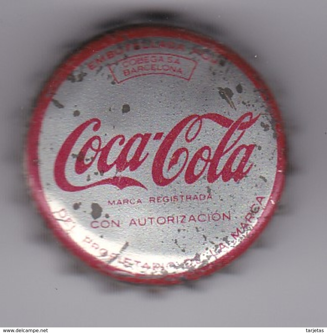 ANTIGUA CHAPA DE COCA-COLA CON CORCHO (COKE) - Soda