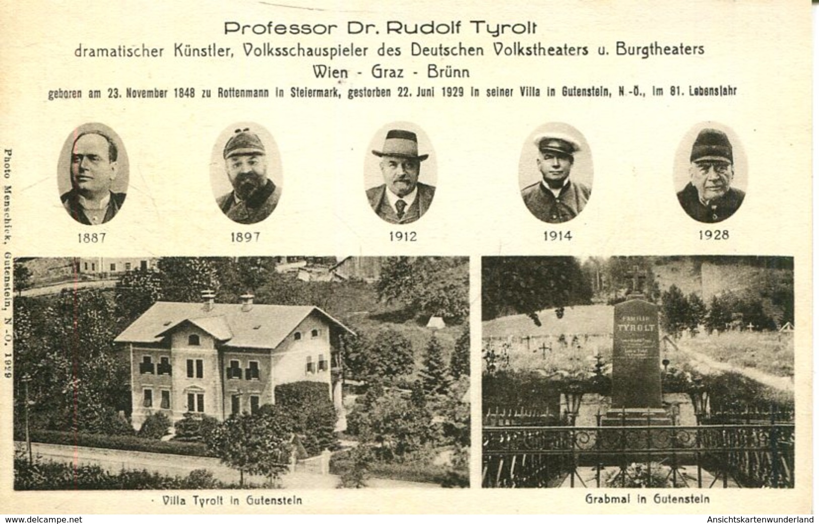 007453  Gutenstein - Professor Dr. Rudolf Tyrolt Mit 2 Ansichten  1933 - Gutenstein