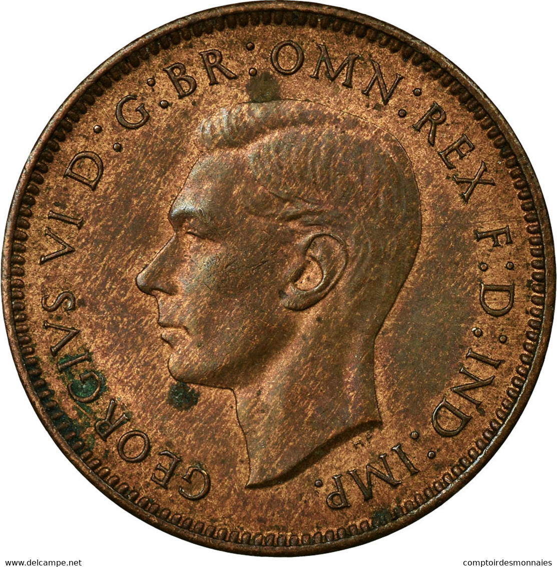 Monnaie, Grande-Bretagne, George VI, Farthing, 1940, TTB, Bronze, KM:843 - B. 1 Farthing