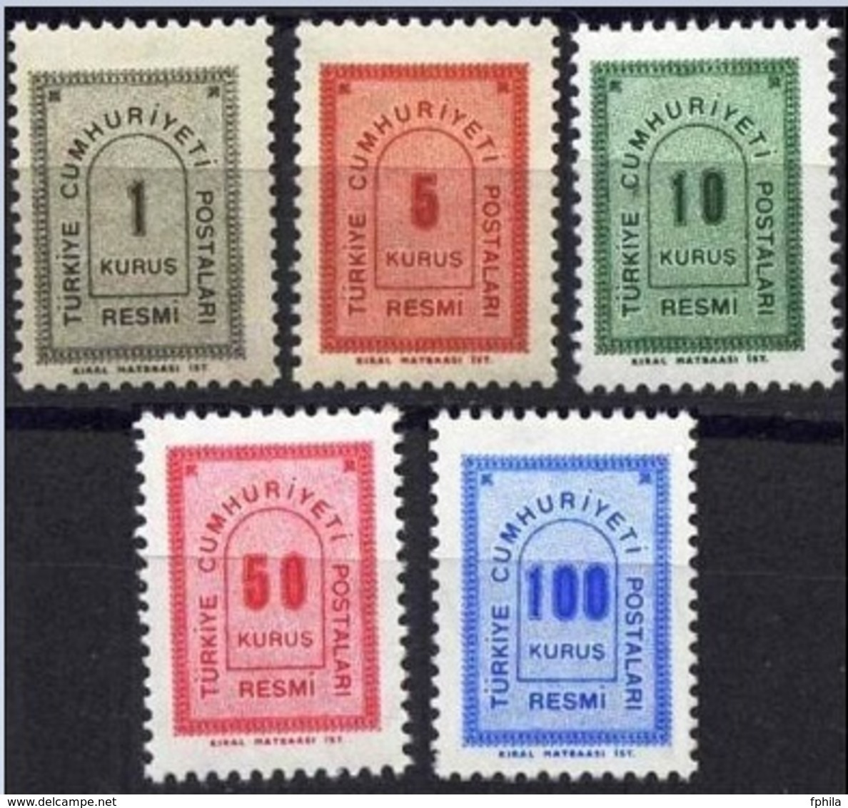 1963 TURKEY OFFICIAL STAMPS MNH ** - Timbres De Service