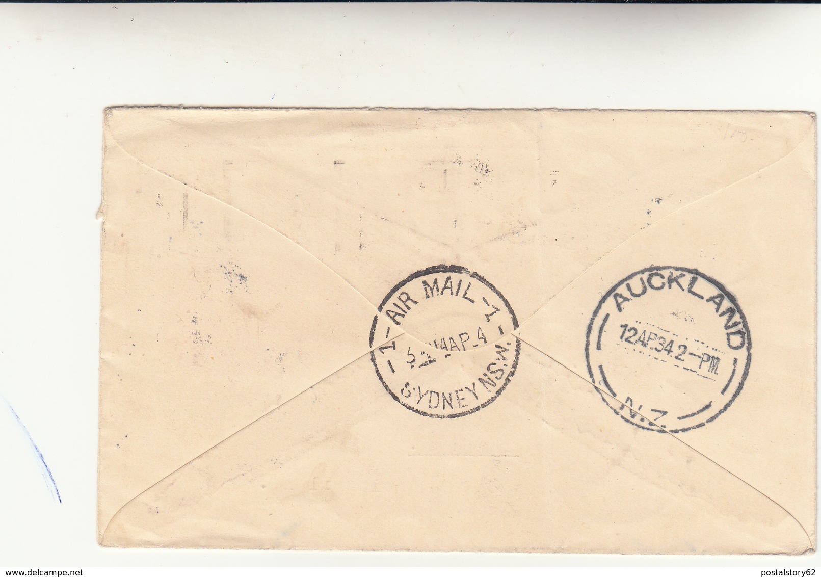 Sydney To Lausanne. Switzerland.  Cover First Official Air Mail Australia-New Zealand Aprile 1934 - First Flight Covers