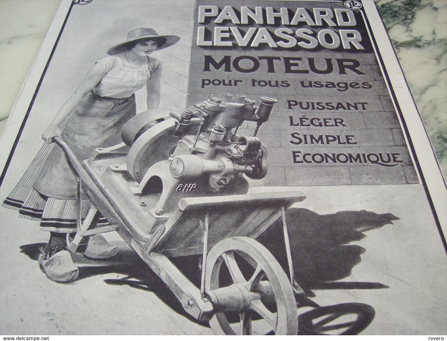 ANCIENNE PUBLICITE MOTEUR TOUS USAGE PANHARD LEVASSOR 1910 - Autres & Non Classés