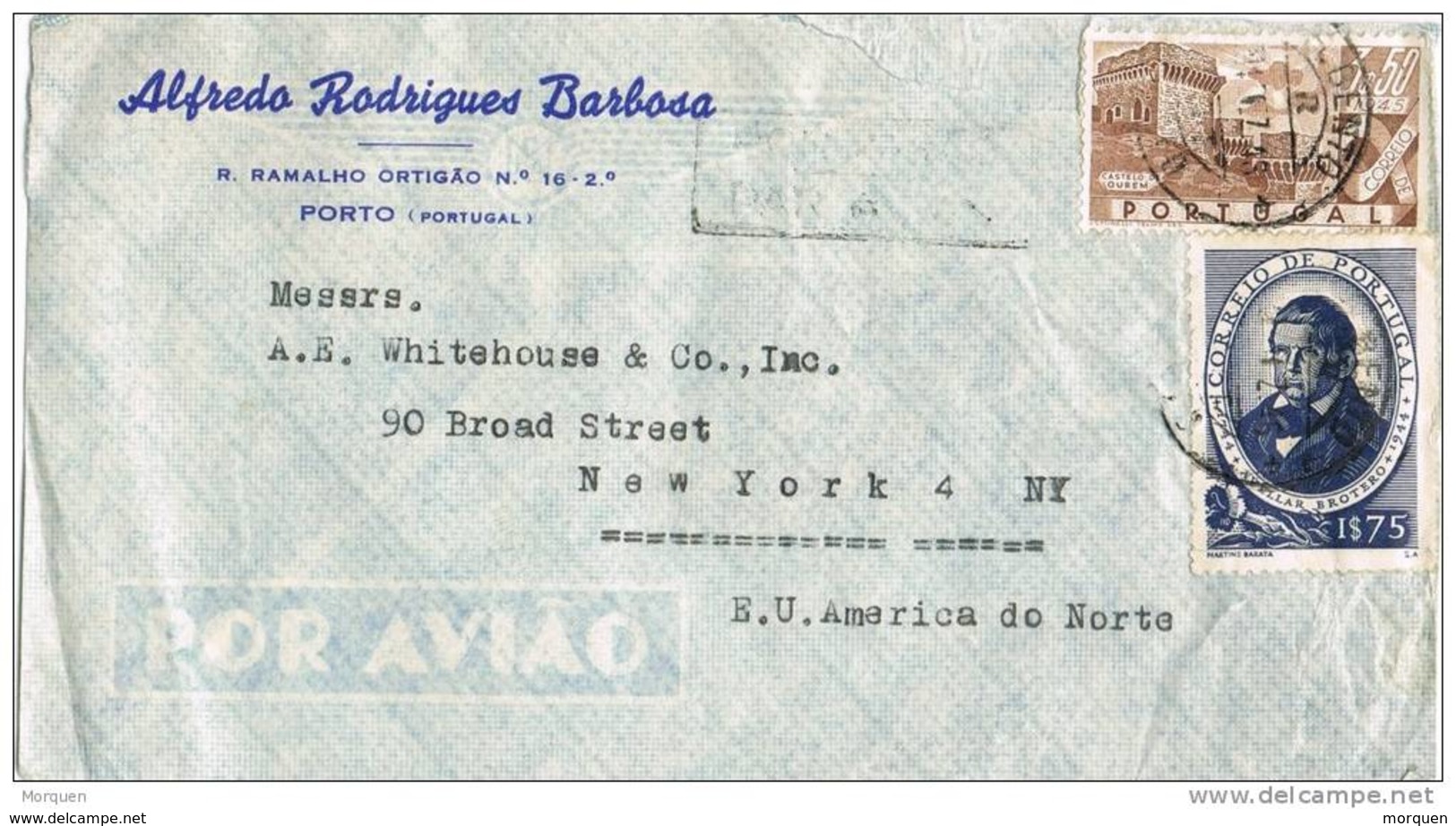 32020. Carta Aerea PORTO (portugal) 1948 To USA - Cartas & Documentos