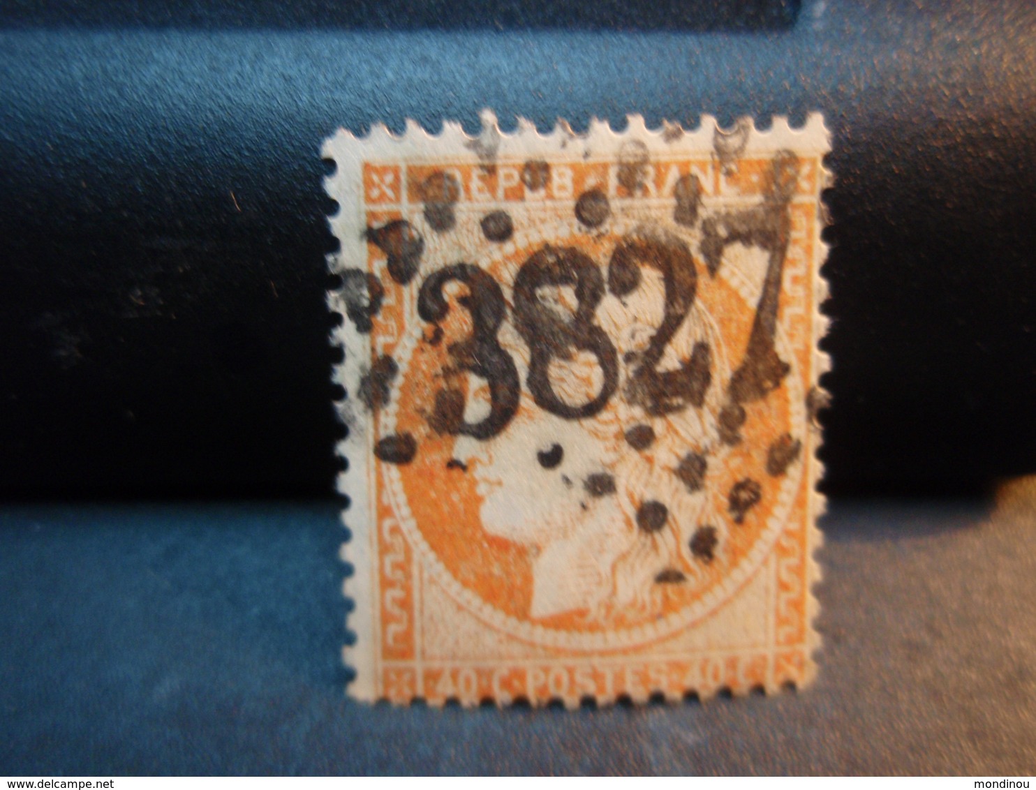 TIMBRE TYPE CERES 40C ORANGE, N° 38 OBLITERE  Numéroté 3827 - 1870 Siege Of Paris