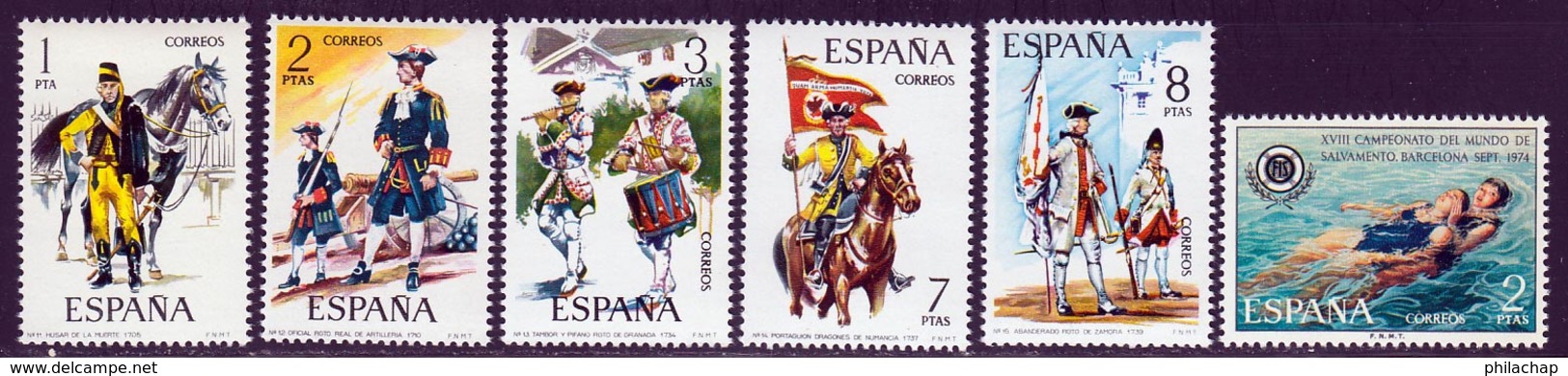 Espagne 1974 Yvert 1852 / 1857 ** TB - Neufs