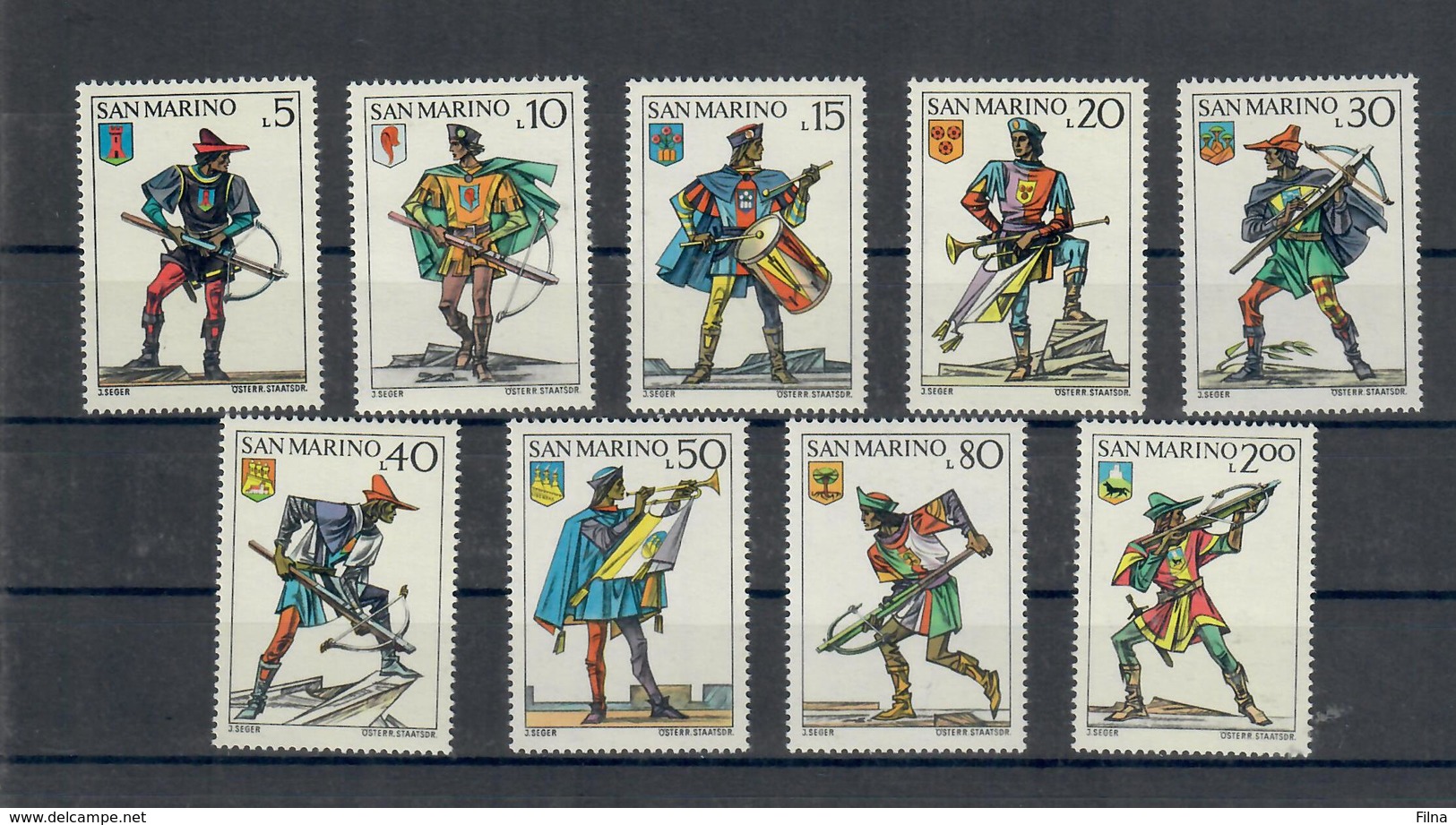 SAN MARINO 1973 - BALESTRIERI - SERIE COMPLETA MNH ** - Unused Stamps