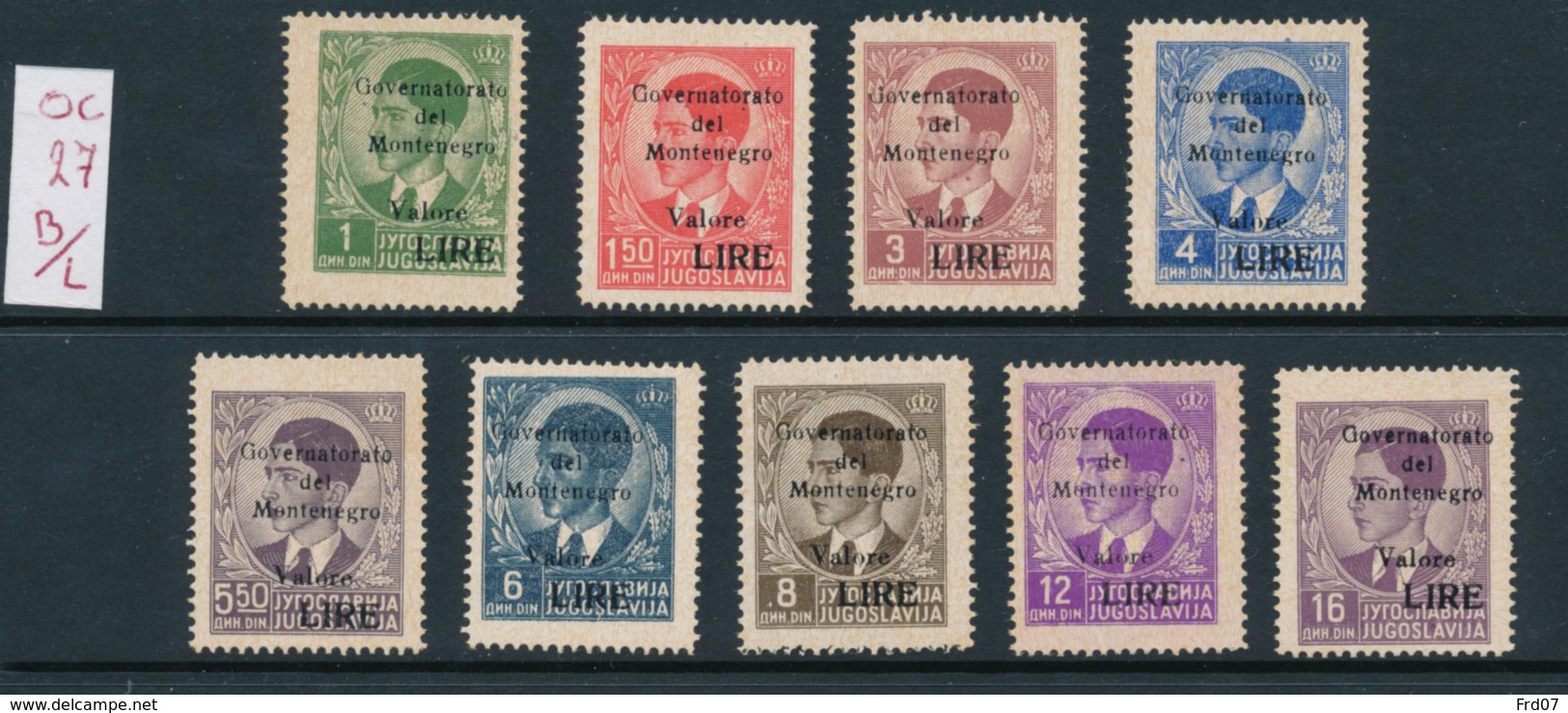 Monténégro - Occupation Italienne - 27 B/L - Valore LIRE Noir - Y&T ** MNH - €2 400.00 - Montenegro