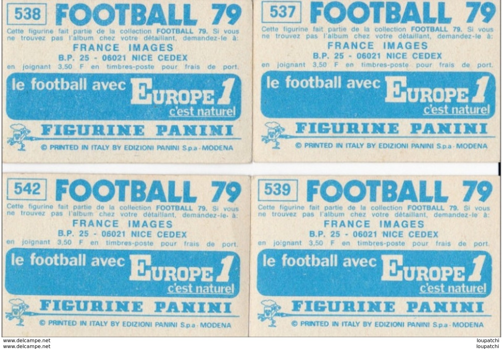 PANINI FOOTBALL 1979 LOT DE 4 IMAGES RENNES - Edition Française