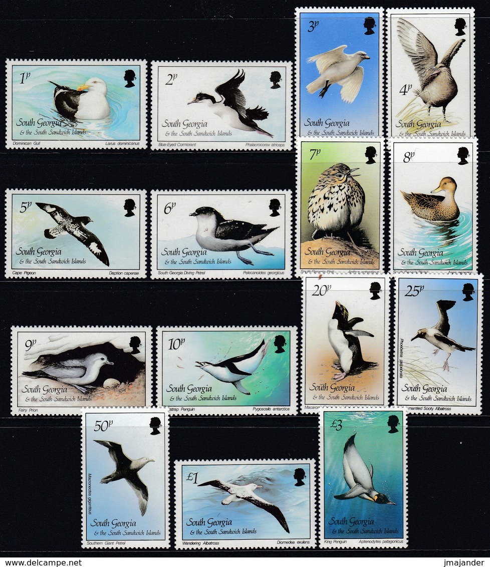 South Georgia And S. Sandwich Isl 1987 - Definitive Stamps: Birds - Mi 150-164 ** MNH - South Georgia