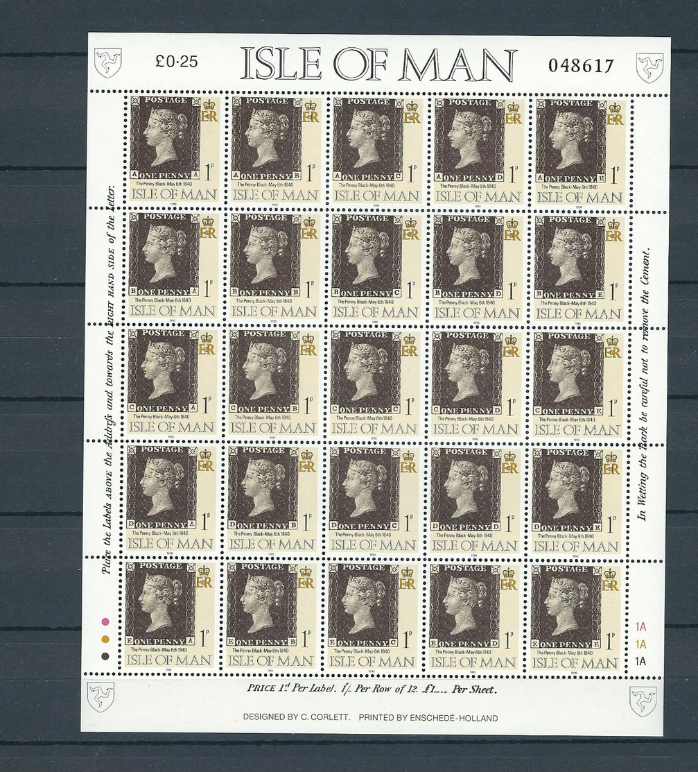 ISLE OF MAN, 1990, 150 Years Stamps 25v M/s MNH - Isla De Man