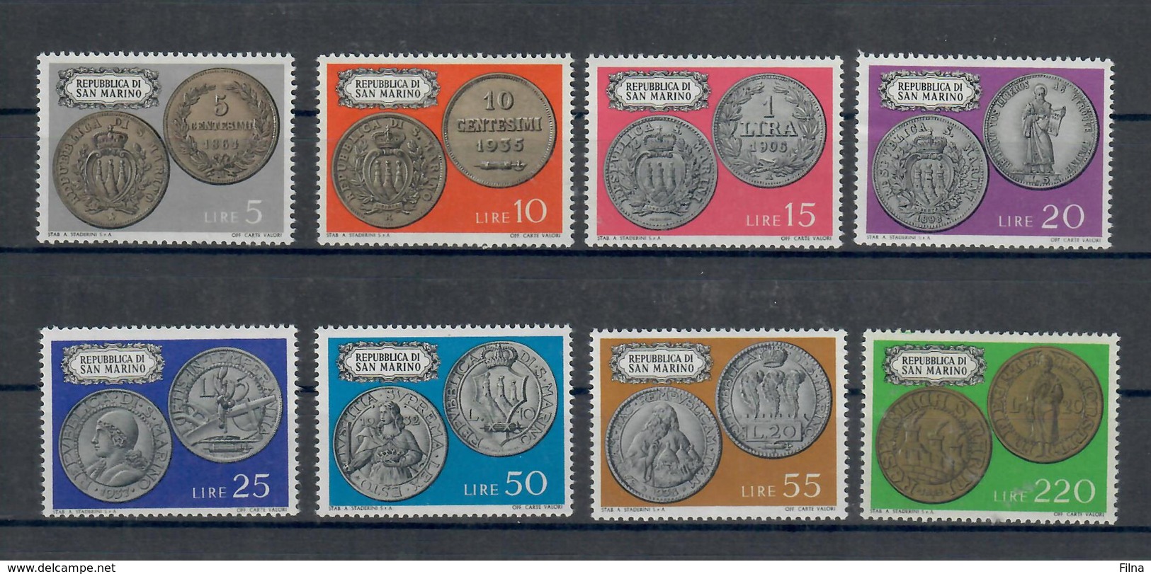 SAN MARINO 1972 - MONETE DELLA REPUBBLICA - SERIE COMPLETA - MNH ** - Nuovi