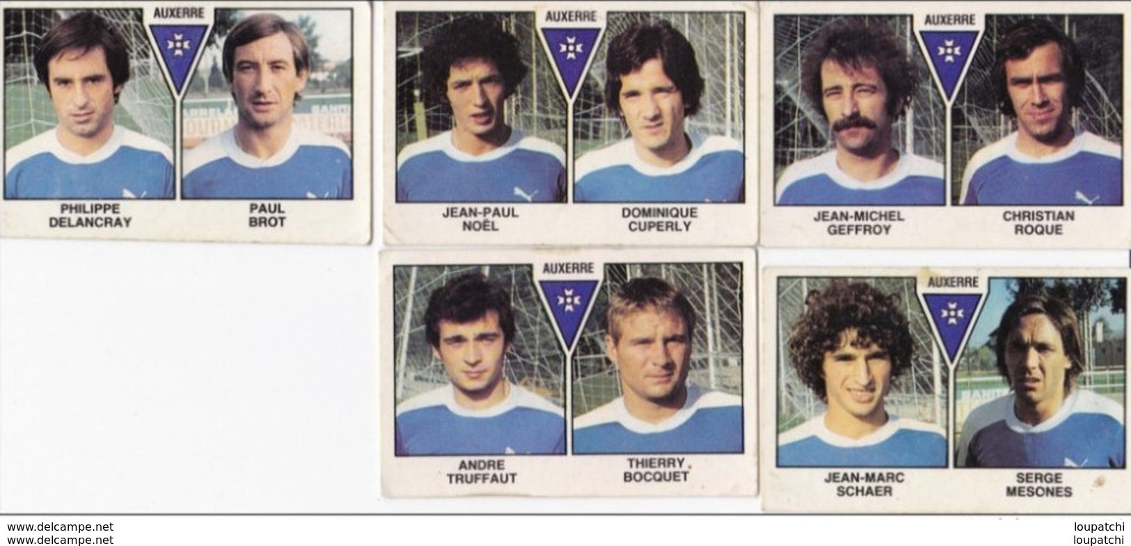 PANINI FOOTBALL 1979 LOT DE 5 IMAGES AUXERRE - Edition Française