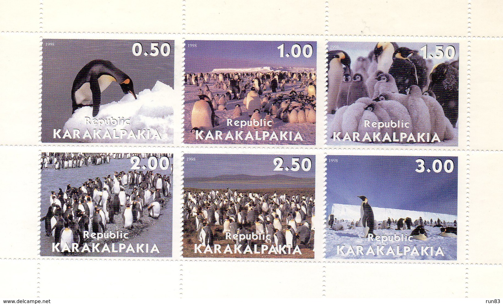 KARAKALPAKIA RUSSIE 1998 / Superbe Serie 6 Valeurs Sur Bloc Dentelées MNH - Préservation Des Régions Polaires & Glaciers