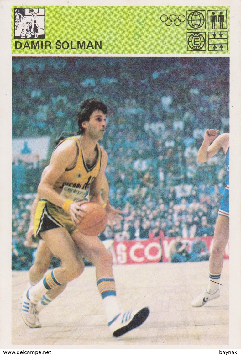 TH2086  ~~  DAMIR SOLMAN,  YUGOSLAVIA, CROATIA --   SVIJET SPORTA CARD - Basketball