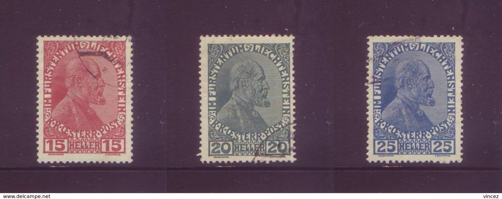 Liechtenstein 1917- 3 Alti Valori Principe Giovanni. Annullo Leggero E Rotondo - Used Stamps