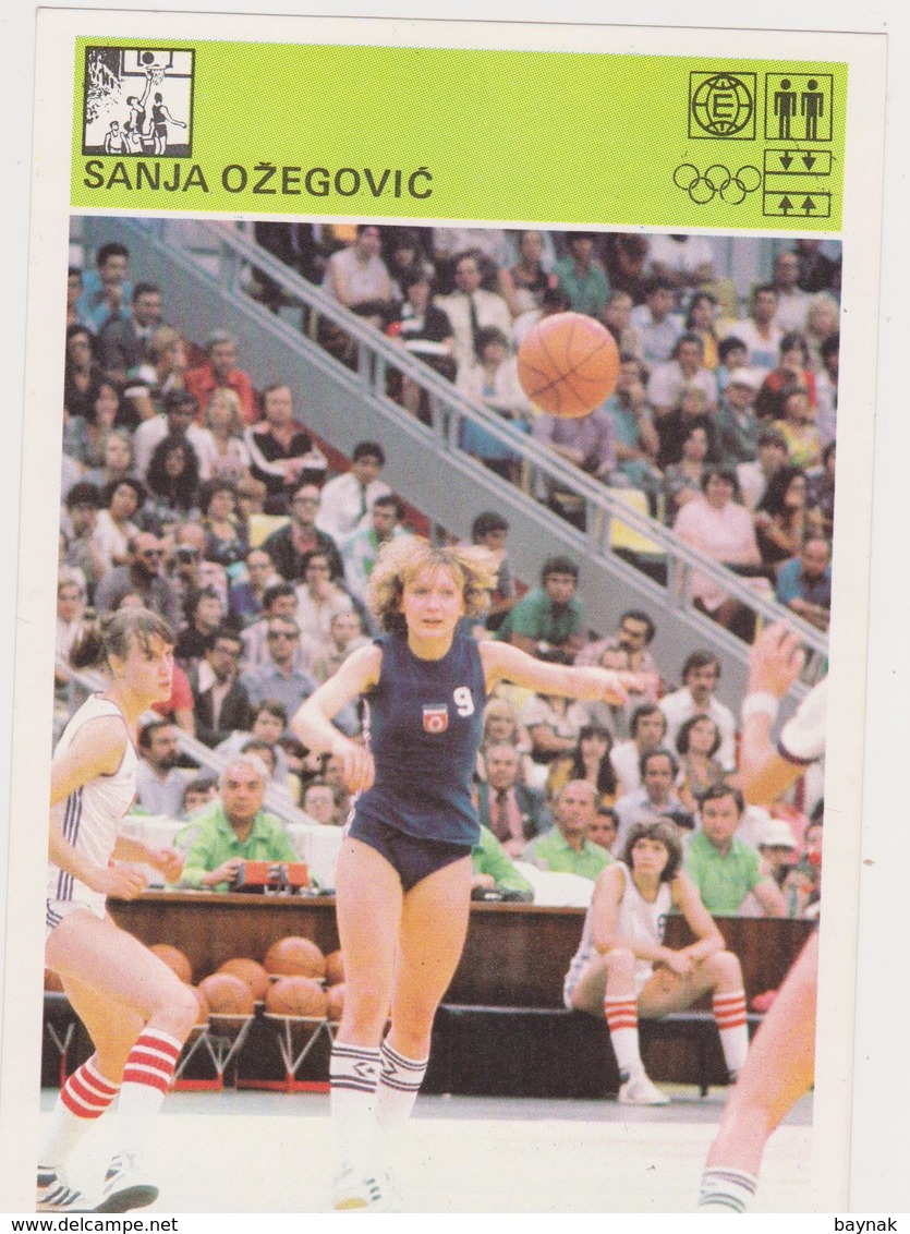 TH2088  ~~  SANJA OZEGOVIC,  YUGOSLAVIA, CROATIA --   SVIJET SPORTA CARD - Basket-ball