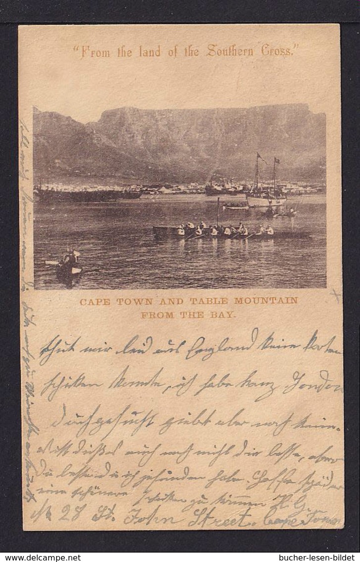 1898 - 1 P. Bild Ganzsache "Cape Town And Table Mountain From The Bay" - Gebraucht - Cap De Bonne Espérance (1853-1904)