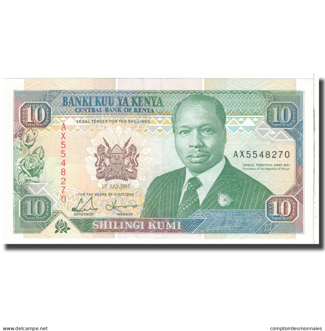 Billet, Kenya, 10 Shillings, 1993, 1993-07-01, KM:24e, SPL - Kenya