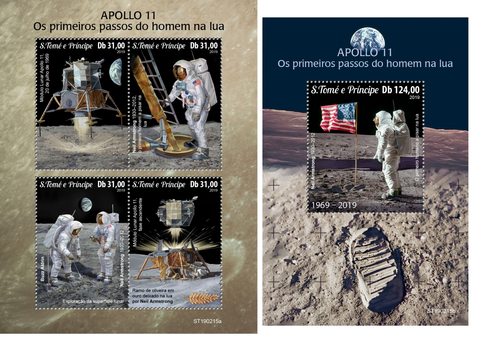 Sao Tome 2019 Apollo 11 Moon Landing 50th Aniv Returns Home MS+S/S ST190215a - Other & Unclassified