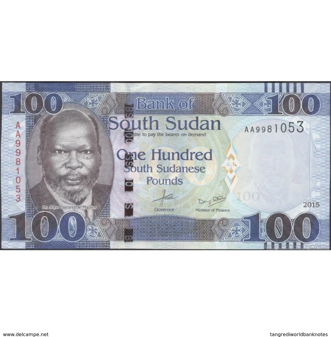 TWN - SOUTH SUDAN 15a - 100 Pounds 2015 Prefix AA UNC - Sudan Del Sud