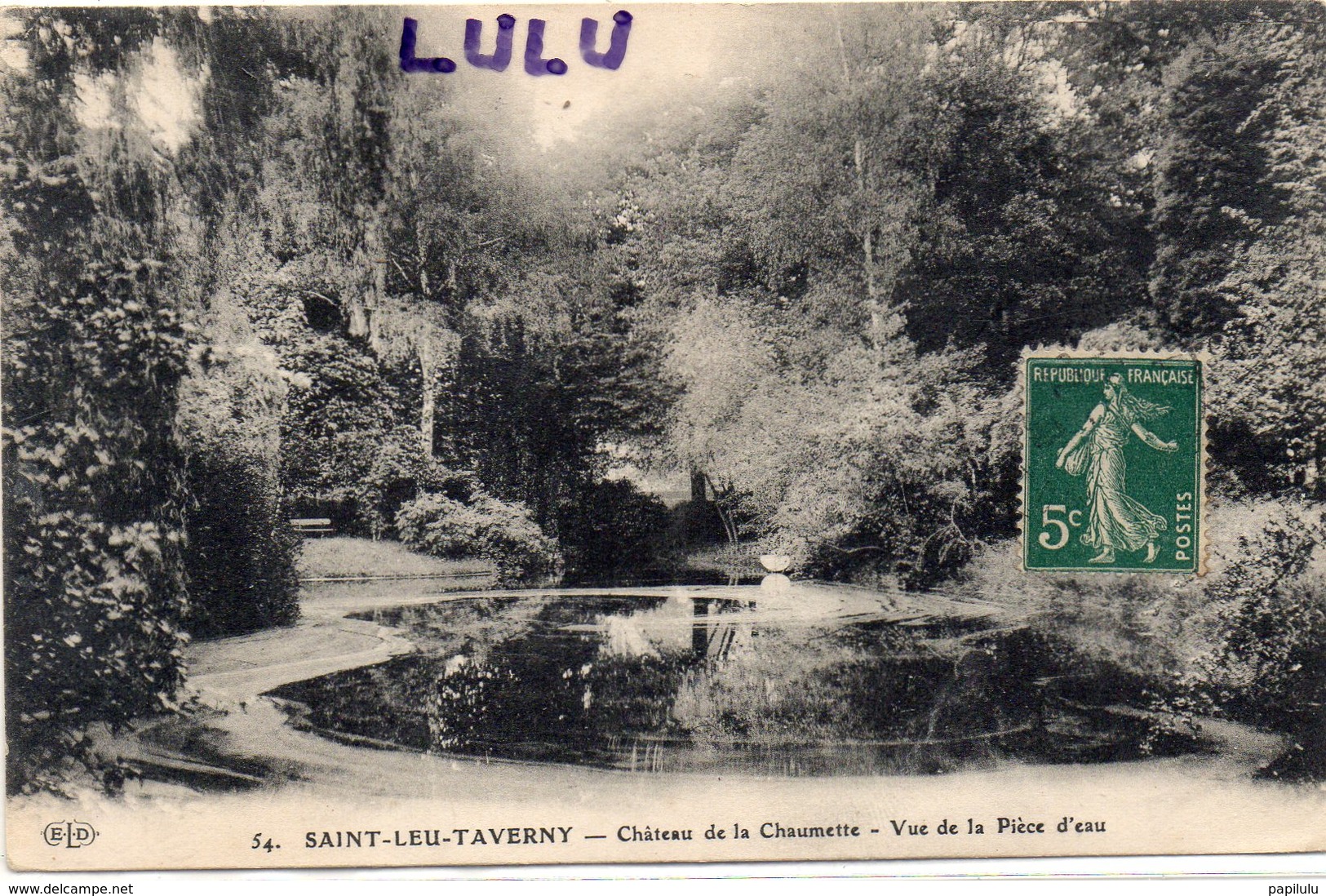 DEPT 95 : édit. E L D N° 54 : Saint Leu Taverny Château De La Chaumette Vue De La Pièce D Eau - Guiry En Vexin