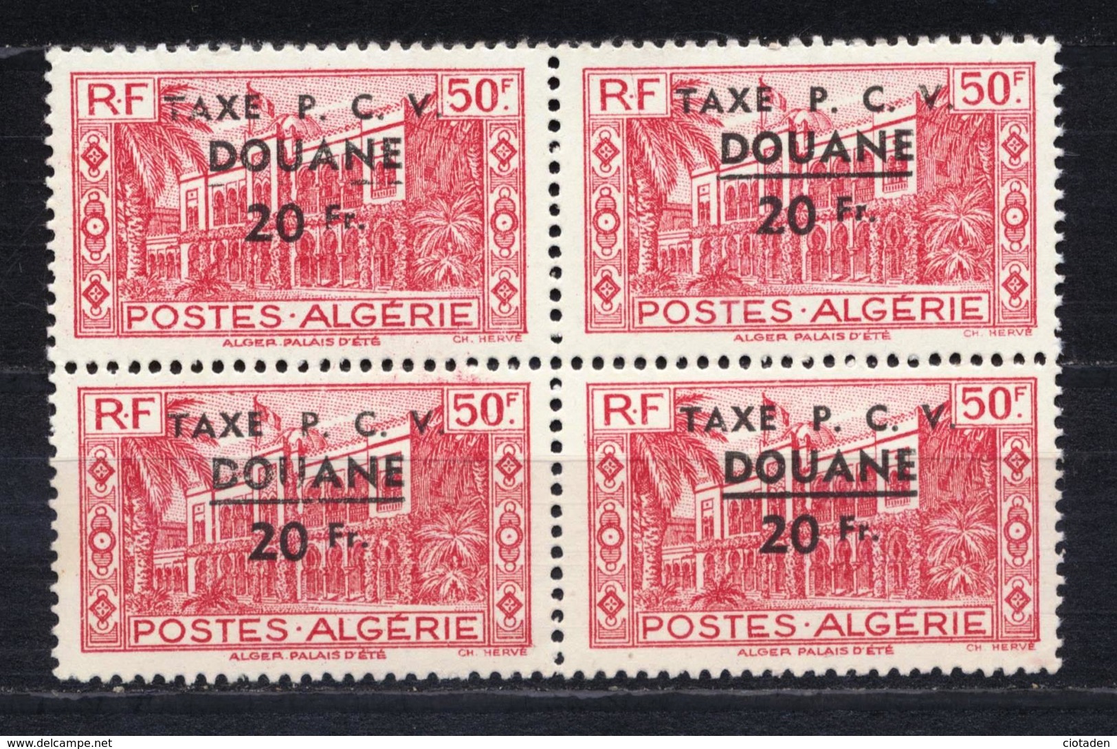 1944 - Algérie - Alger Le Palais D'été -Taxe Douane - Neufs