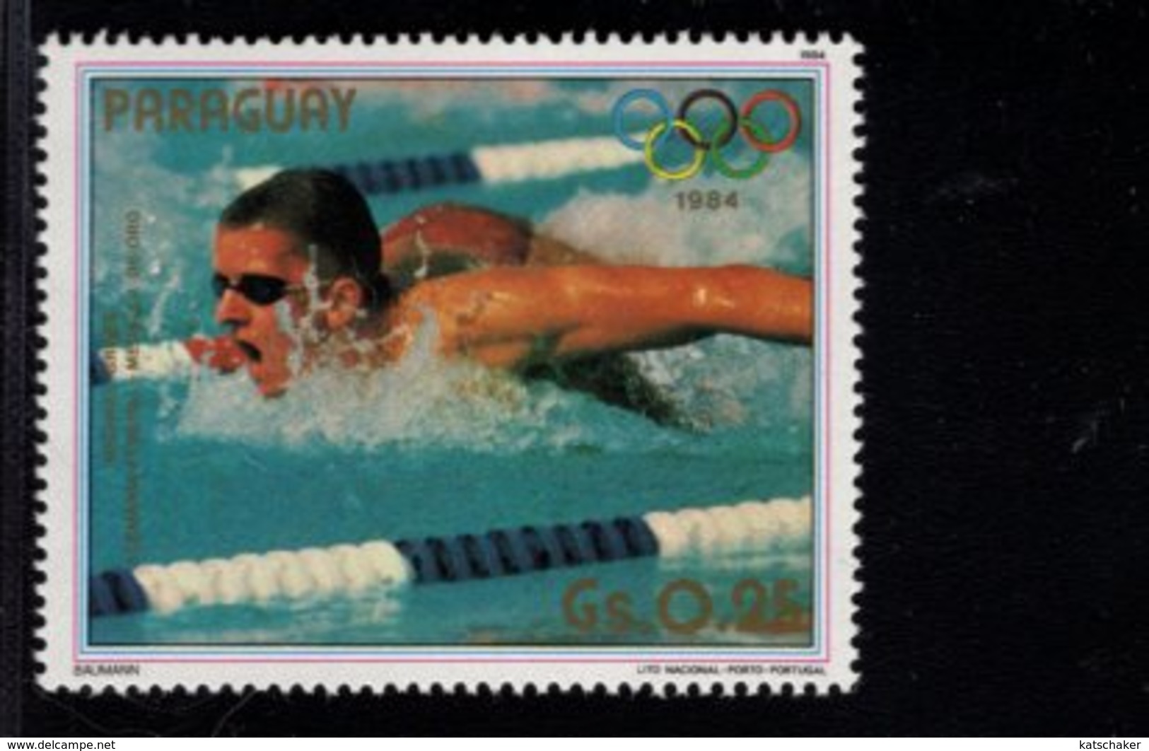 738154766  POSTFRIS MINT NEVER HINGED POSTFRISCH EINWANDFREI  SCOTT 2134A 1984 SUMMER OLYMPICS MICHAEL GROSS - Paraguay