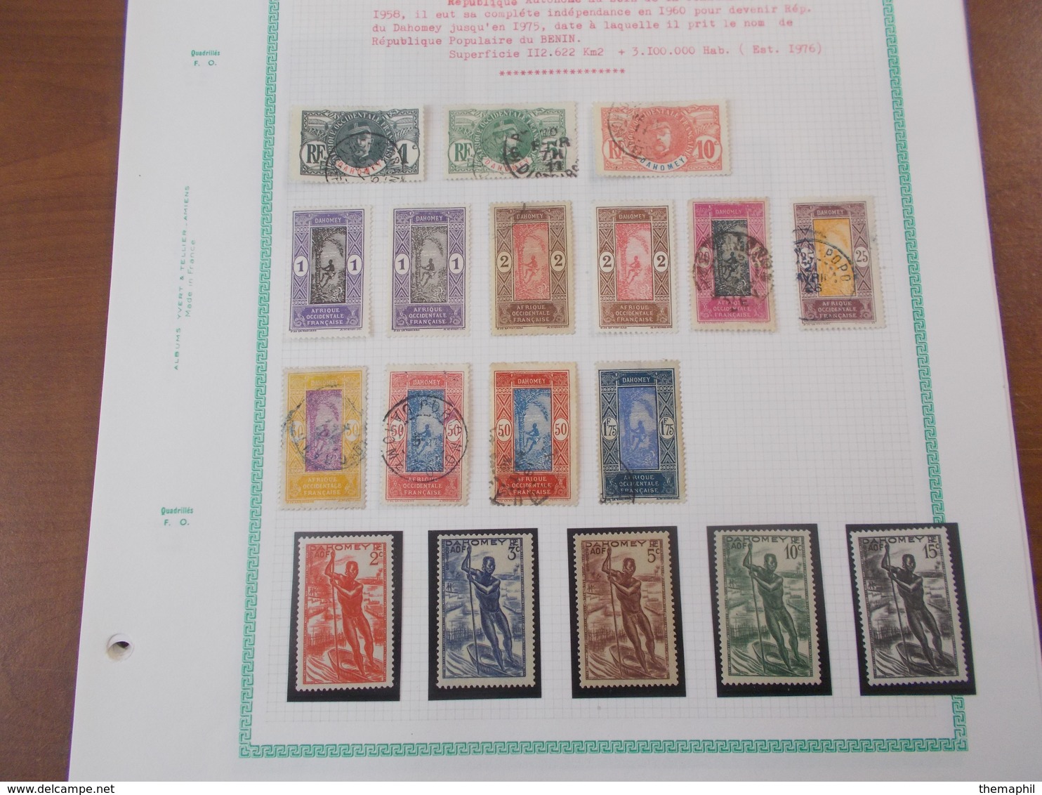 lot n° 342  colonies francaise  COTES D'IVOIRE GABON etc.. neufs**/ * ou obl sur page d'albums .  no paypal