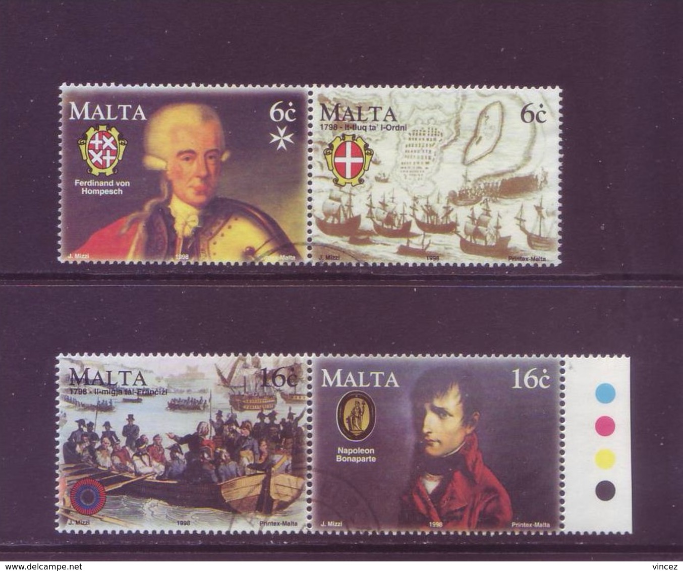 Malta 1998 - Ordine Cavalieri Di S.Giovanni, 4v In Coppia Con Annullo Rotondo - Malte