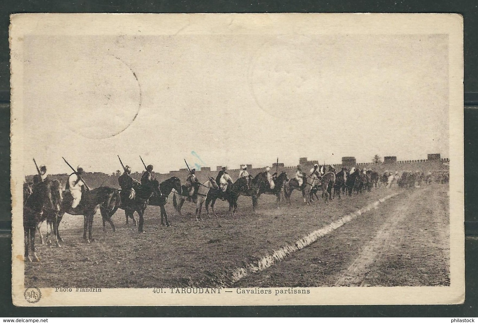 MAROC 1928 CPA  Illustrée Taroudant Poste Aux Armées Agadir - Cachets Militaires A Partir De 1900 (hors Guerres)