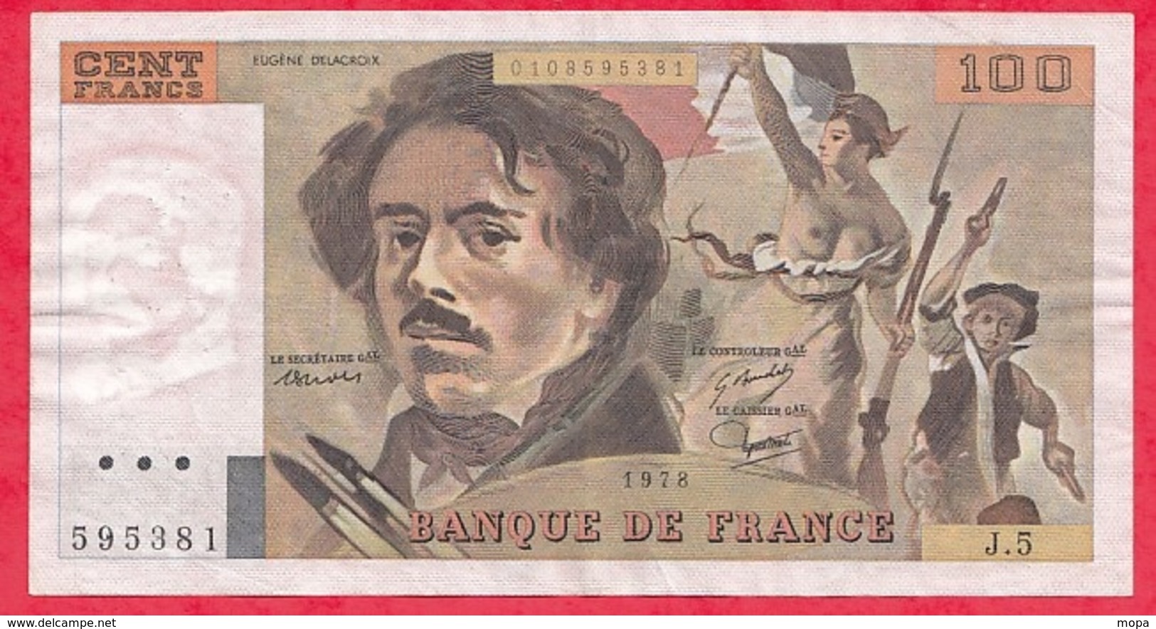 100 Francs "Delacroix" 1978 ----F/TTB+---Série J.5 - 100 F 1978-1995 ''Delacroix''
