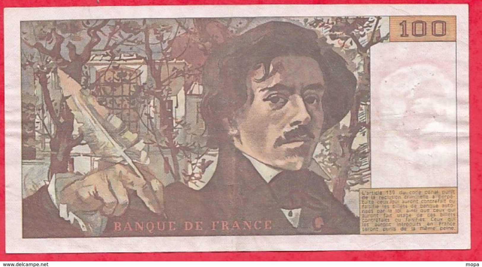 100 Francs "Delacroix" 1978 ----F/TTB+---Série J.5 - 100 F 1978-1995 ''Delacroix''