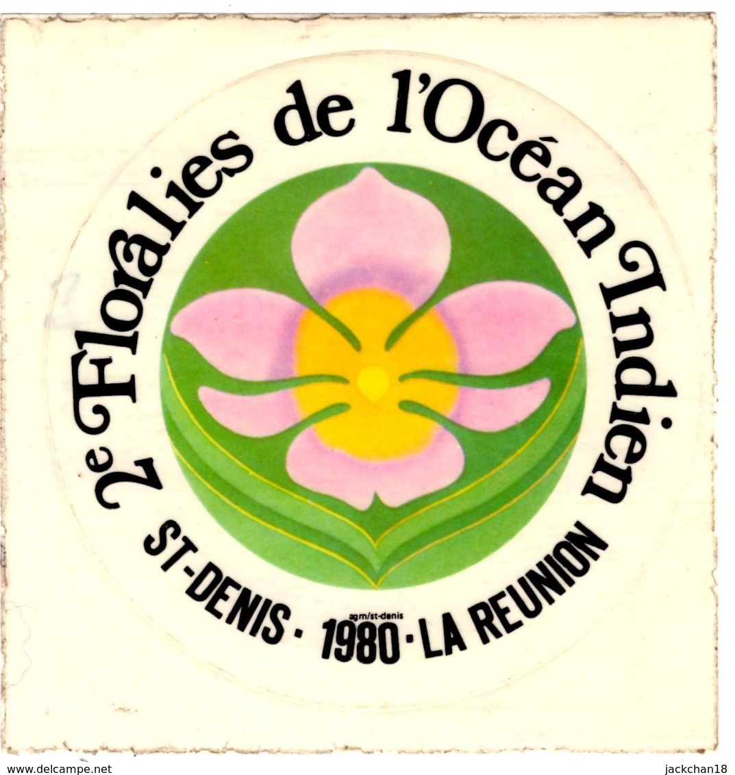 -- 2e FLORALIES DE L'OCEAN INDIEN - St DENIS 1980 LA REUNION  - Autocollant -- - Autocollants