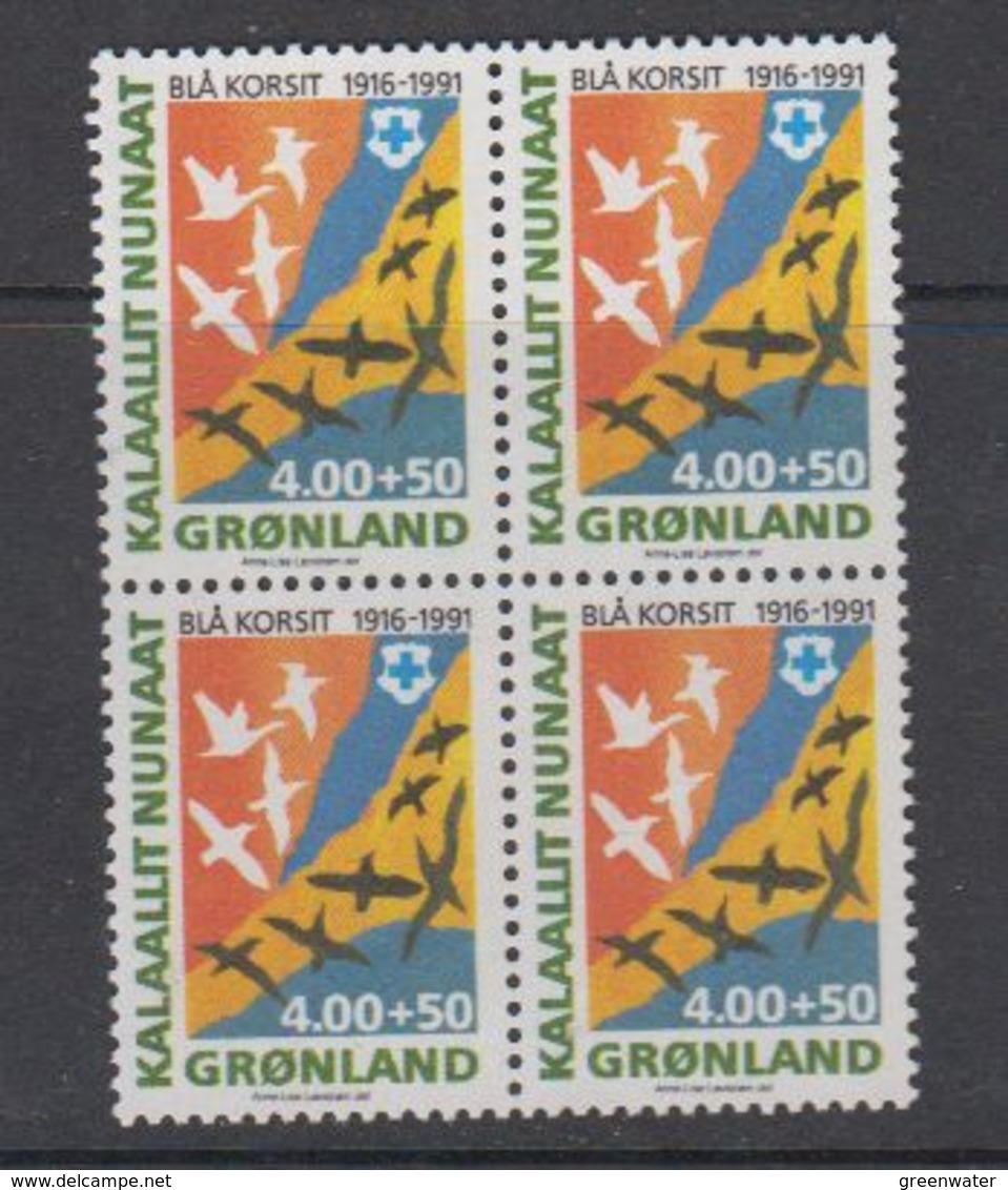 Greenland 1991 Blue Cross 1v Bl Of 4 ** Mnh (42223) - Ongebruikt