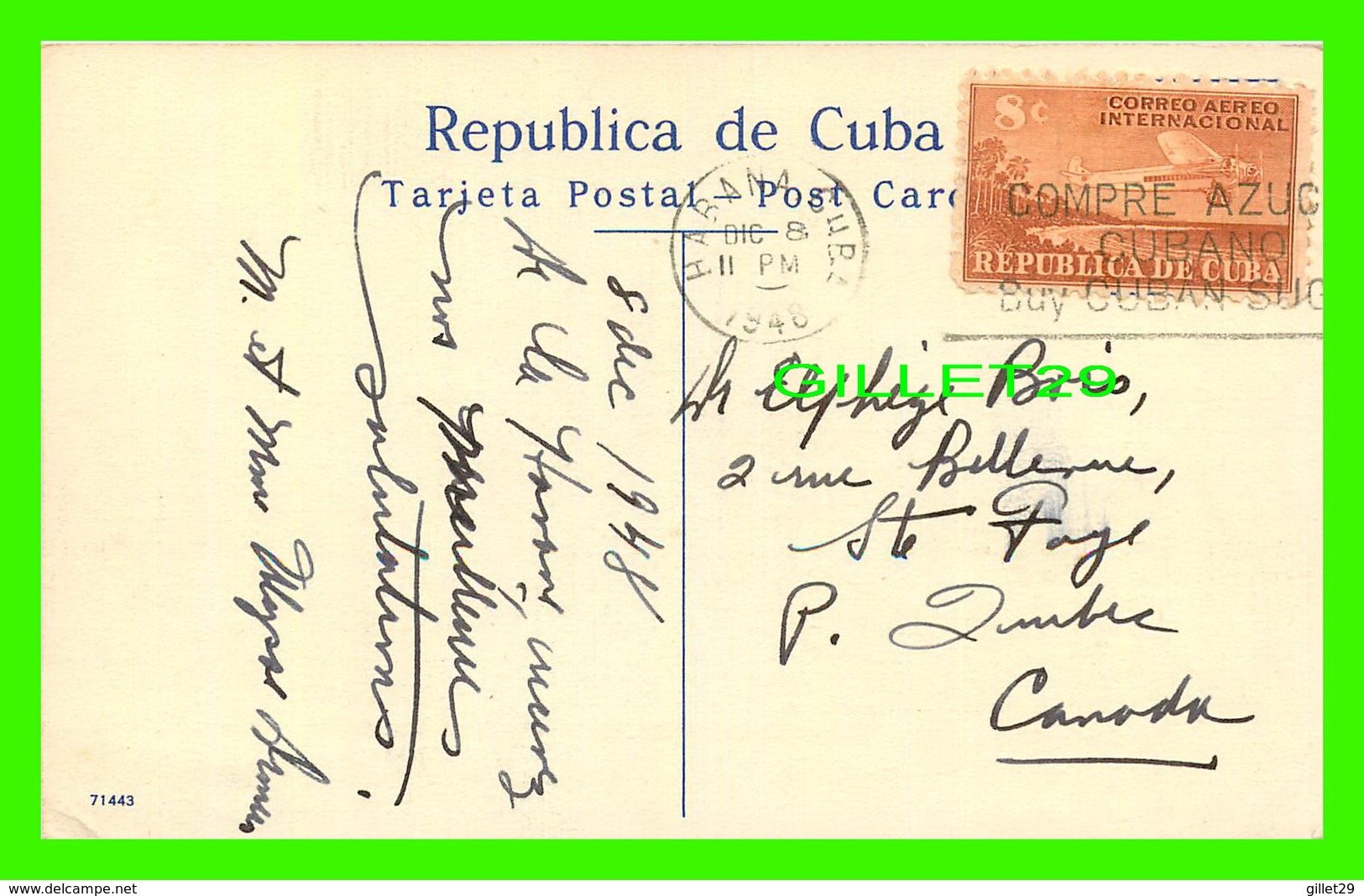 HAVANA, CUBA - HABANA, PALACIO PRESIDENCIAL, AVENIDA DE LAS MISIONES - TRAVEL IN 1948 - - Cuba