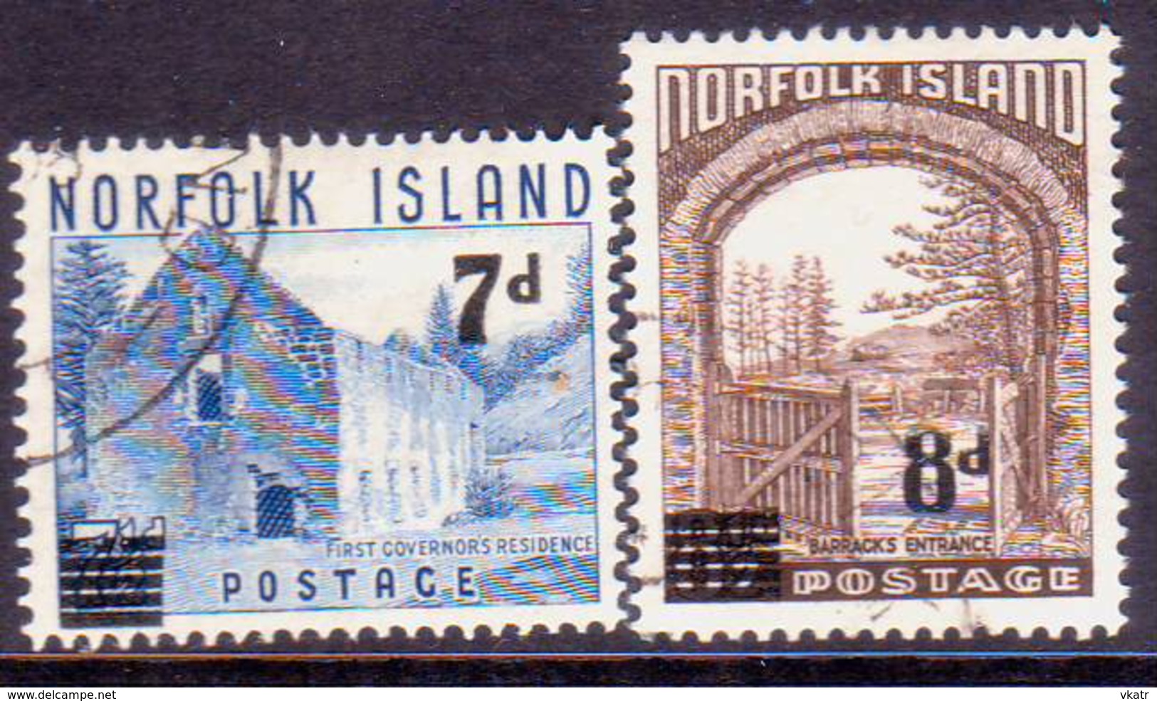 Norfolk Island 1958 SG #21-22 Compl.set Used Surcharges - Norfolk Island